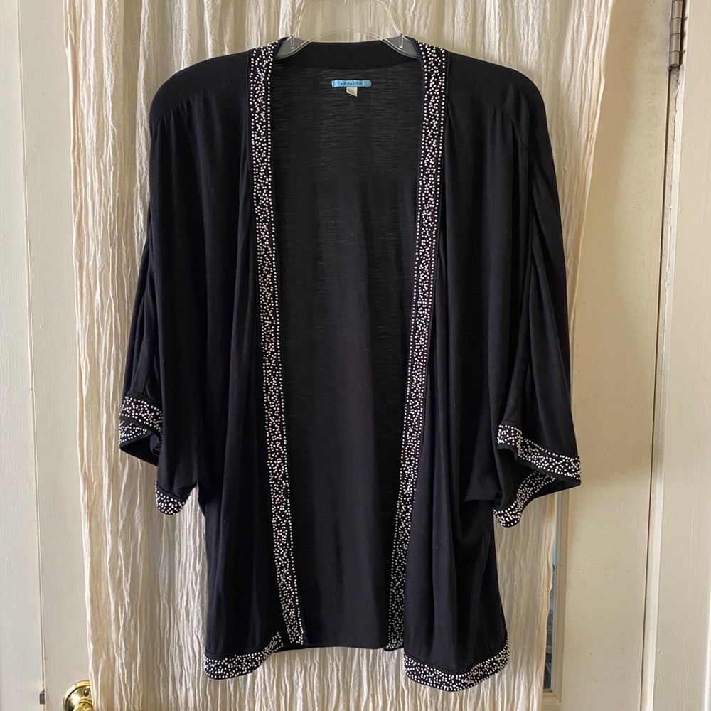 Anthropologie LeifNotes Cardigan-Black/White-Med